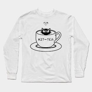 Kit-Tea Kitty Design Long Sleeve T-Shirt